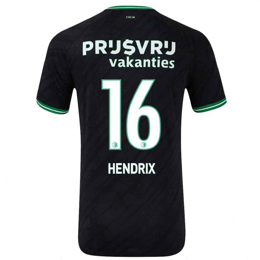 Danxen Kinder Jorrit Hendrix #16 Schwarz Grün Auswärtstrikot Trikot 2024/25 T-Shirt Schweiz