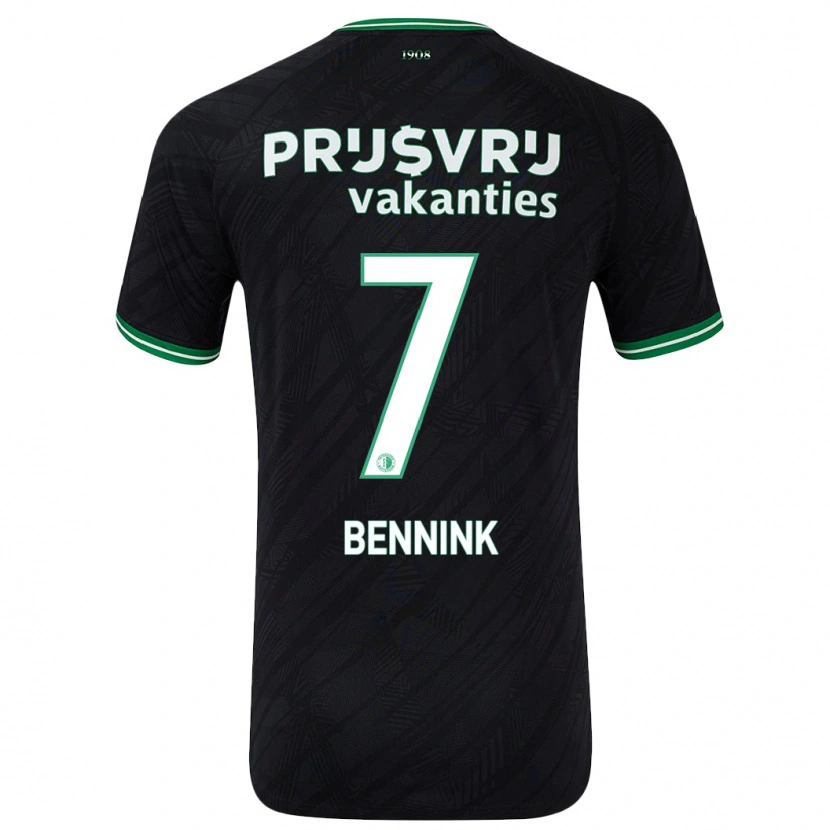 Danxen Kinder Maxime Bennink #7 Schwarz Grün Auswärtstrikot Trikot 2024/25 T-Shirt Schweiz