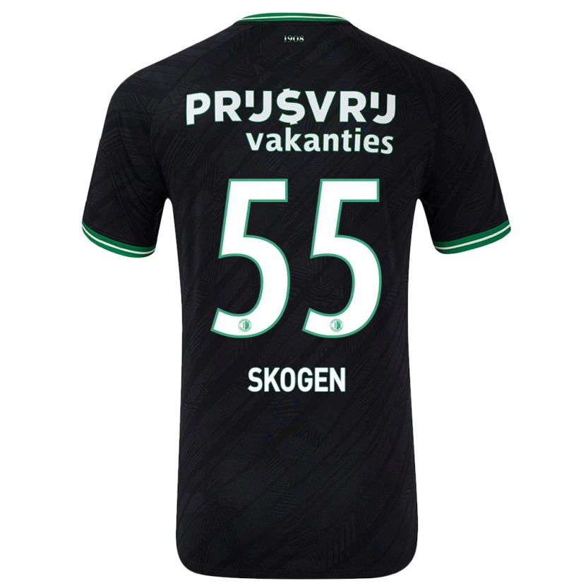 Danxen Kinder Sondre Skogen #55 Schwarz Grün Auswärtstrikot Trikot 2024/25 T-Shirt Schweiz