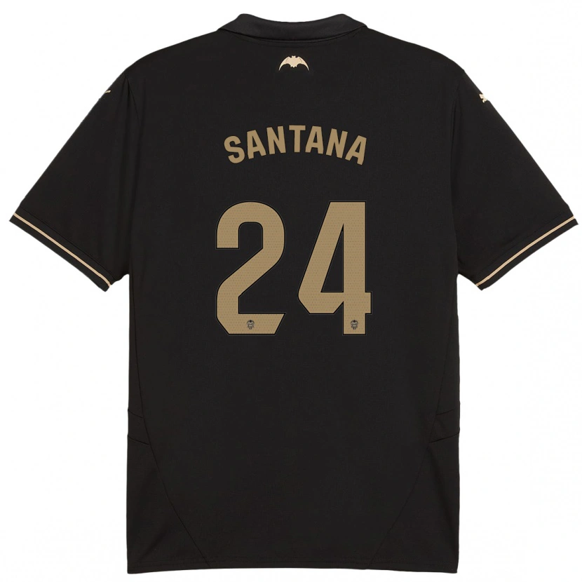 Danxen Kinder Ismael Santana #24 Schwarz Auswärtstrikot Trikot 2024/25 T-Shirt Schweiz