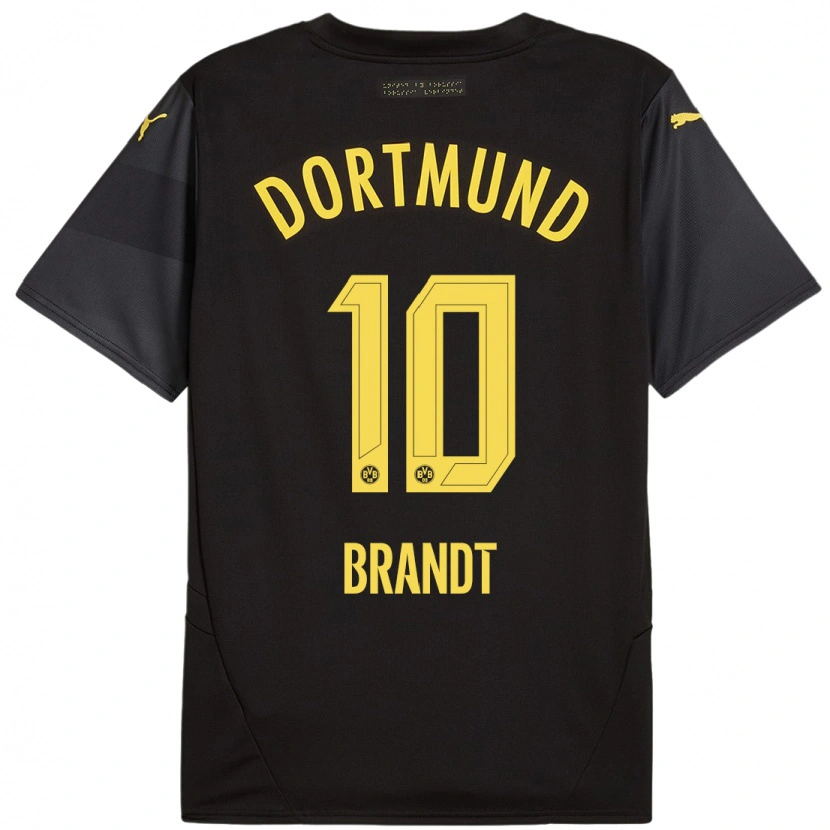 Danxen Kinder Julian Brandt #10 Schwarz Gelb Auswärtstrikot Trikot 2024/25 T-Shirt Schweiz