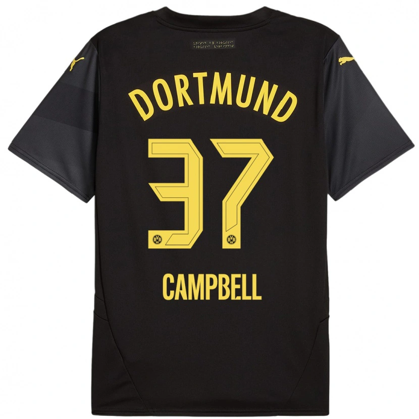 Danxen Kinder Cole Campbell #37 Schwarz Gelb Auswärtstrikot Trikot 2024/25 T-Shirt Schweiz