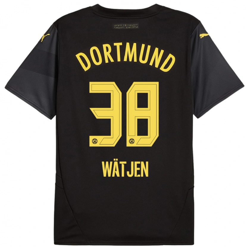 Danxen Kinder Kjell Wätjen #38 Schwarz Gelb Auswärtstrikot Trikot 2024/25 T-Shirt Schweiz