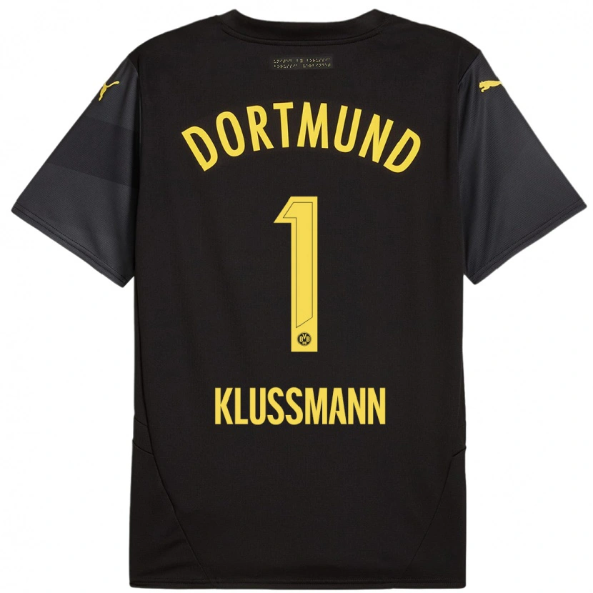 Danxen Kinder Leon Klußmann #1 Schwarz Gelb Auswärtstrikot Trikot 2024/25 T-Shirt Schweiz