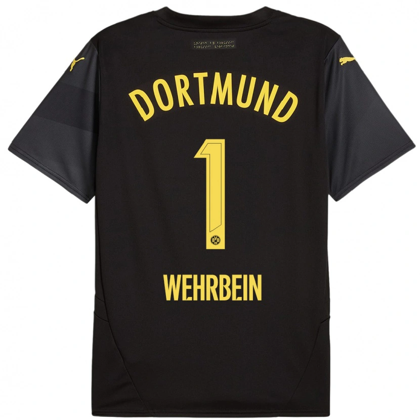 Danxen Kinder Jan-Mattis Wehrbein #1 Schwarz Gelb Auswärtstrikot Trikot 2024/25 T-Shirt Schweiz