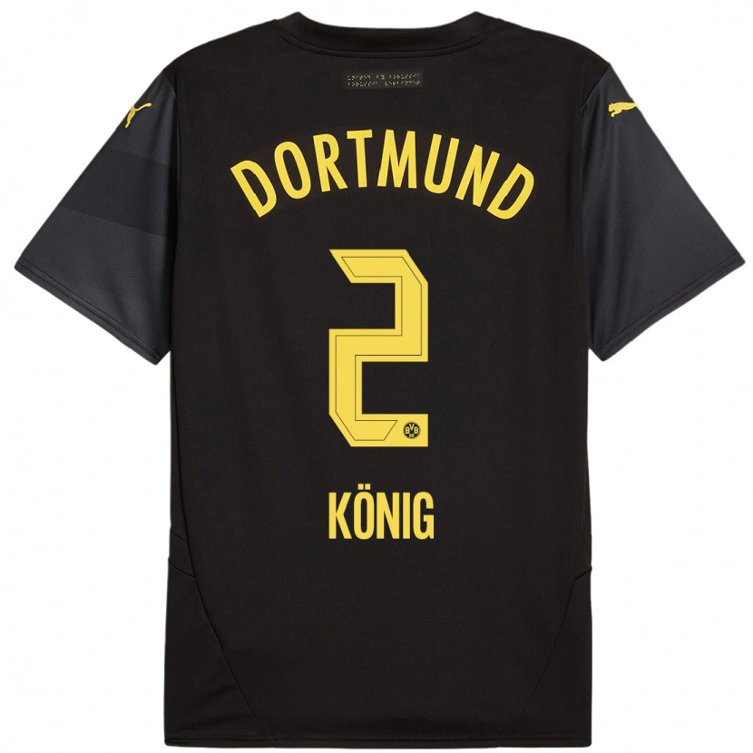 Danxen Kinder Niklas König #2 Schwarz Gelb Auswärtstrikot Trikot 2024/25 T-Shirt Schweiz