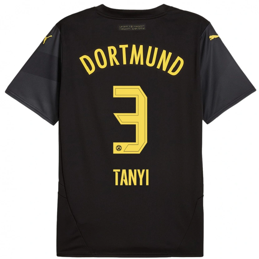 Danxen Kinder Paul Tanyi #3 Schwarz Gelb Auswärtstrikot Trikot 2024/25 T-Shirt Schweiz