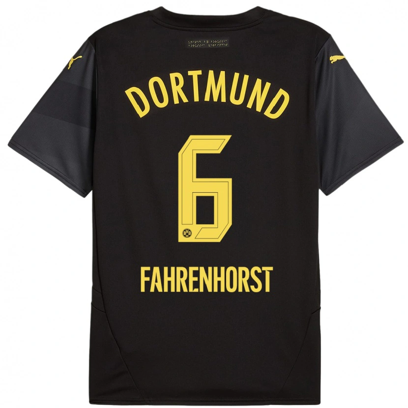 Danxen Kinder Luke Fahrenhorst #6 Schwarz Gelb Auswärtstrikot Trikot 2024/25 T-Shirt Schweiz