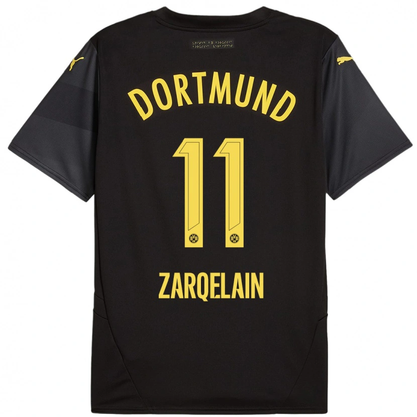 Danxen Kinder Fadi Zarqelain #11 Schwarz Gelb Auswärtstrikot Trikot 2024/25 T-Shirt Schweiz