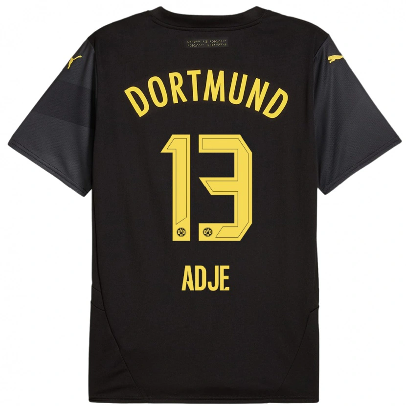 Danxen Kinder Miguel Adje #13 Schwarz Gelb Auswärtstrikot Trikot 2024/25 T-Shirt Schweiz