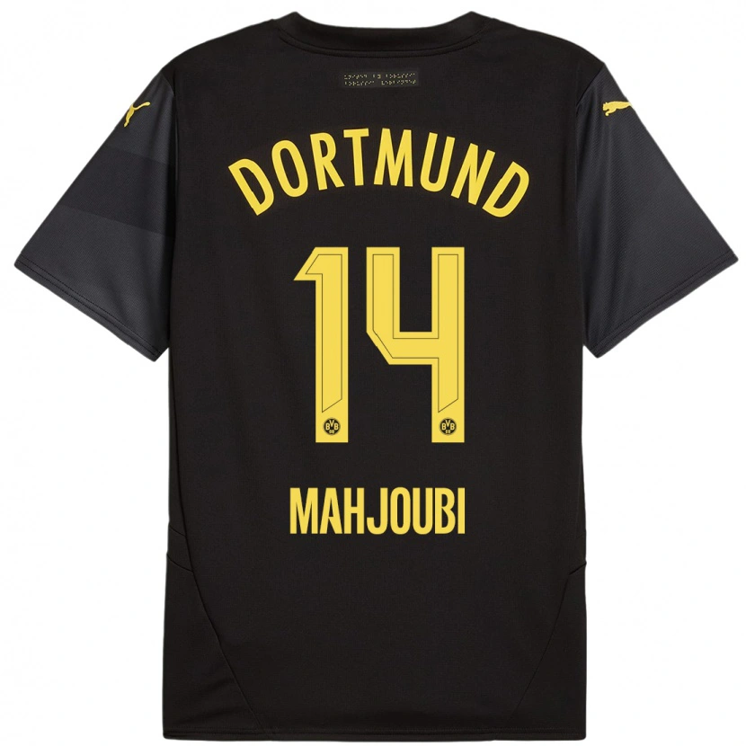 Danxen Kinder Anas Mahjoubi #14 Schwarz Gelb Auswärtstrikot Trikot 2024/25 T-Shirt Schweiz