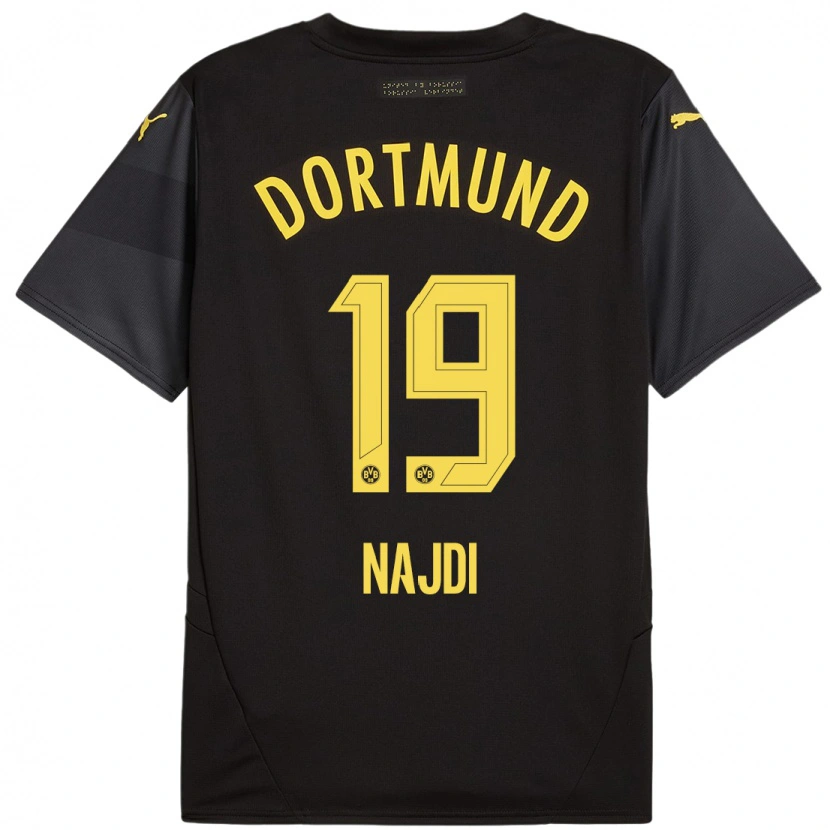 Danxen Kinder Ahmad Najdi #19 Schwarz Gelb Auswärtstrikot Trikot 2024/25 T-Shirt Schweiz