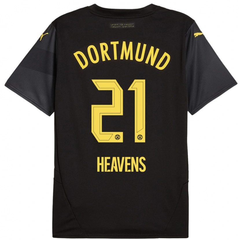 Danxen Kinder Lukas Heavens #21 Schwarz Gelb Auswärtstrikot Trikot 2024/25 T-Shirt Schweiz