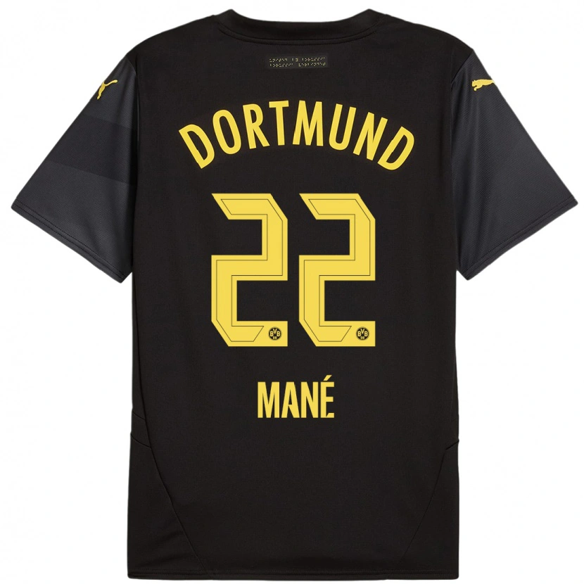 Danxen Kinder Filippo Mane #22 Schwarz Gelb Auswärtstrikot Trikot 2024/25 T-Shirt Schweiz