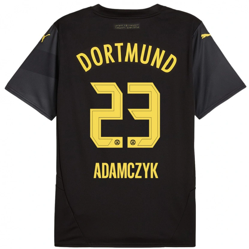 Danxen Kinder Nico Adamczyk #23 Schwarz Gelb Auswärtstrikot Trikot 2024/25 T-Shirt Schweiz