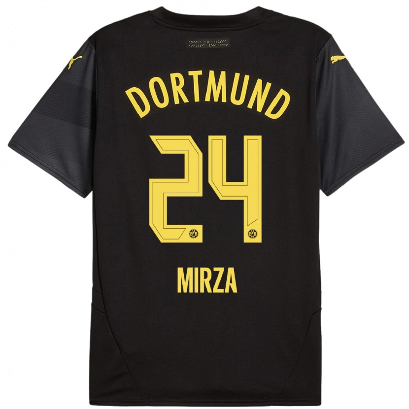 Danxen Kinder Marwan-Omir Mirza #24 Schwarz Gelb Auswärtstrikot Trikot 2024/25 T-Shirt Schweiz