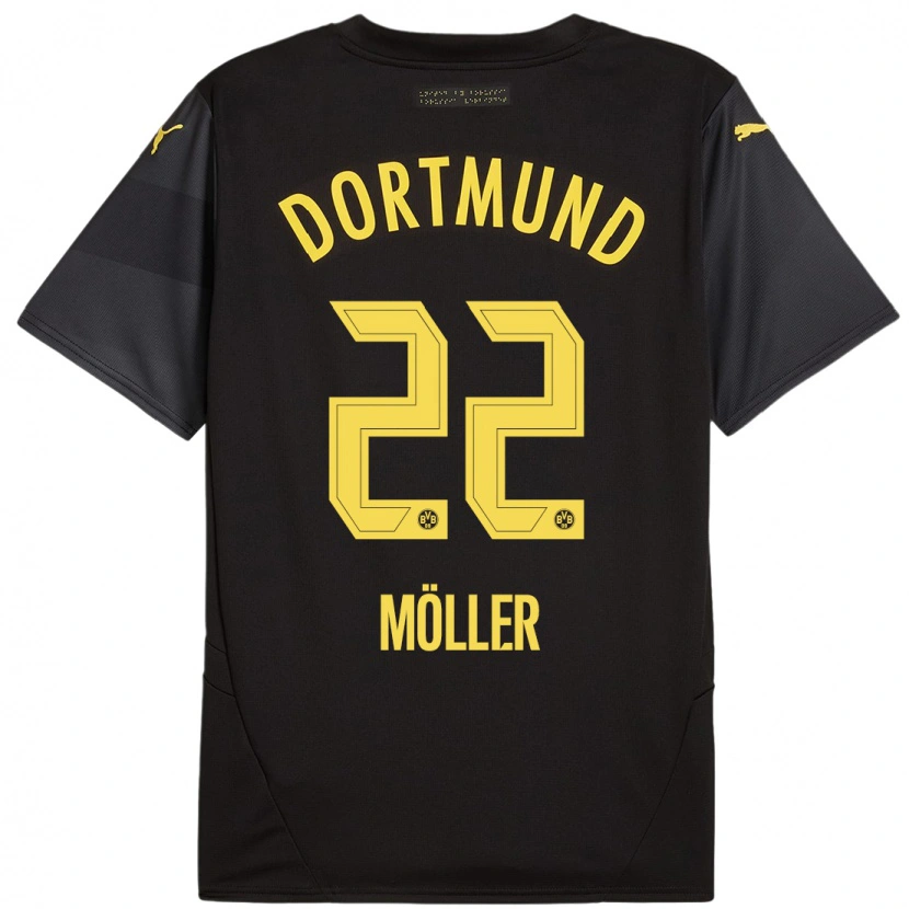 Danxen Kinder Paul Möller #22 Schwarz Gelb Auswärtstrikot Trikot 2024/25 T-Shirt Schweiz