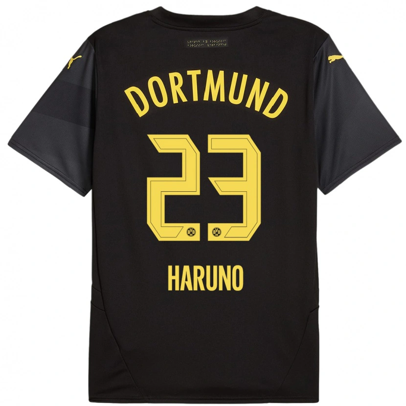 Danxen Kinder Sasaki Haruno #23 Schwarz Gelb Auswärtstrikot Trikot 2024/25 T-Shirt Schweiz