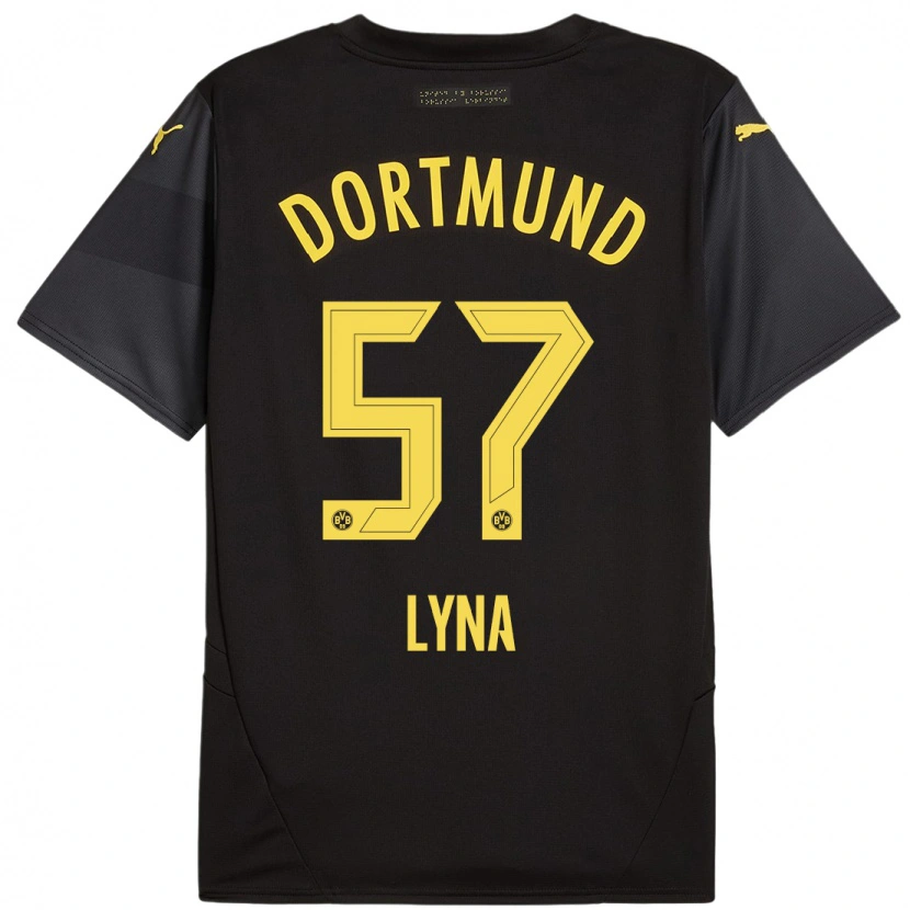 Danxen Kinder Schwarz Lyna #57 Schwarz Gelb Auswärtstrikot Trikot 2024/25 T-Shirt Schweiz