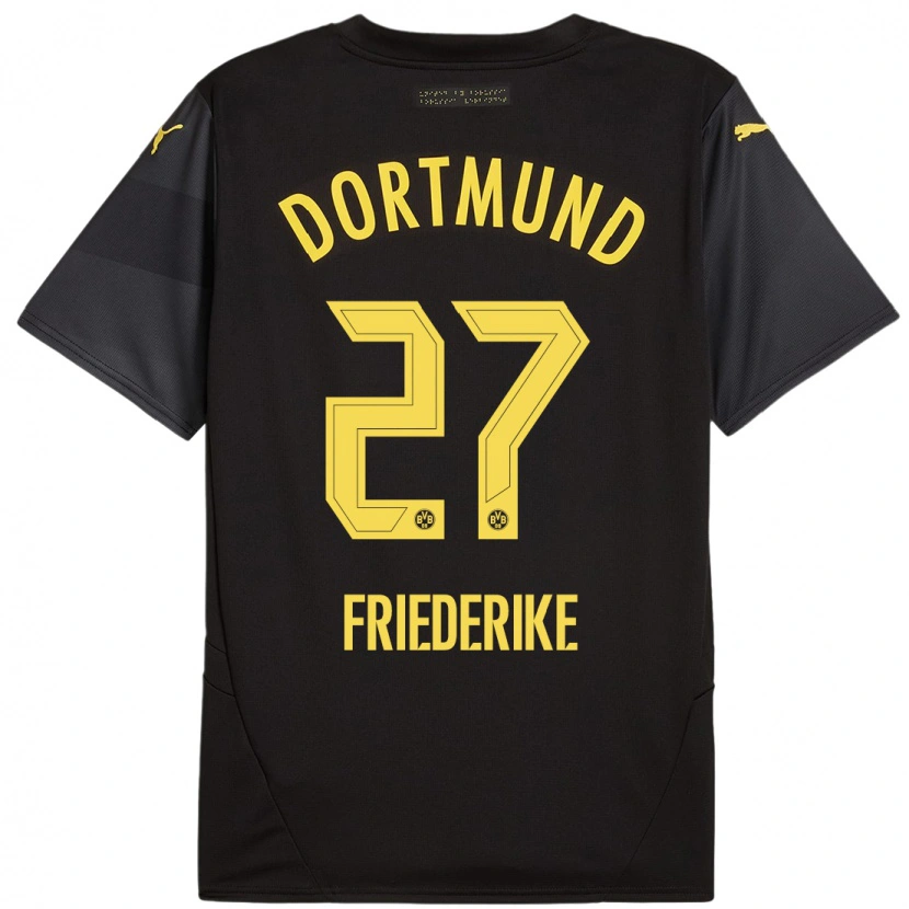 Danxen Kinder Burczik Friederike #27 Schwarz Gelb Auswärtstrikot Trikot 2024/25 T-Shirt Schweiz