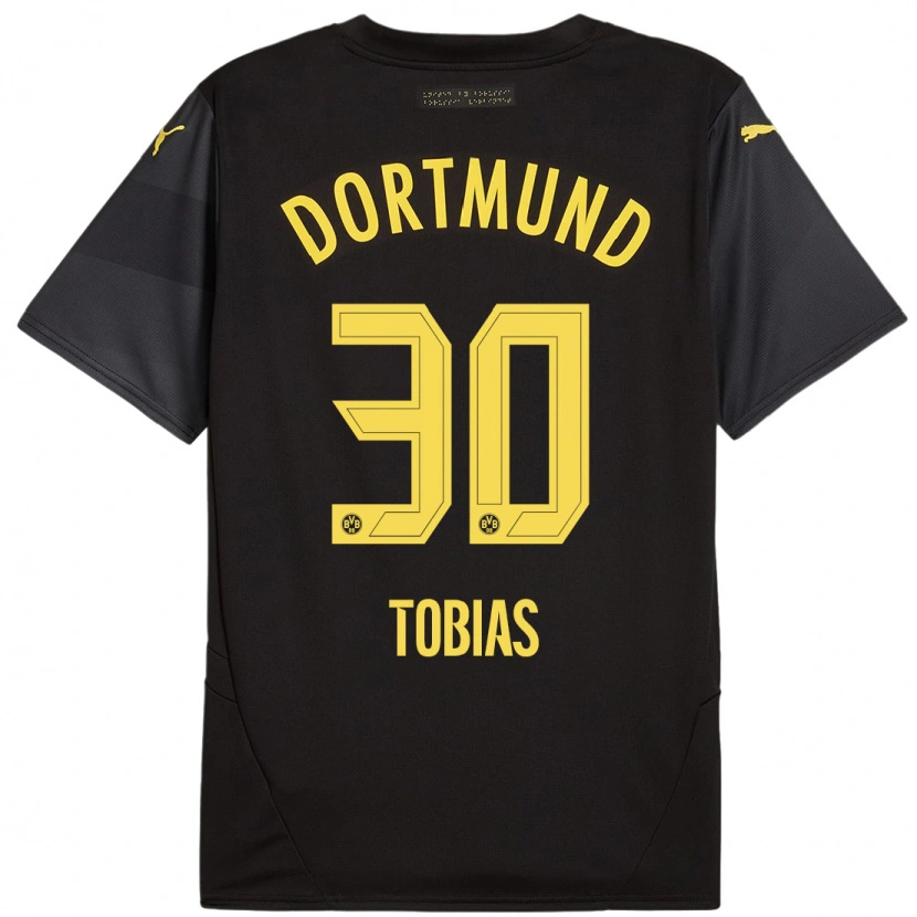 Danxen Kinder Vogt Tobias #30 Schwarz Gelb Auswärtstrikot Trikot 2024/25 T-Shirt Schweiz