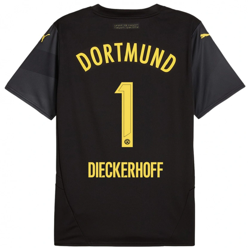 Danxen Kinder Max Dieckerhoff #1 Schwarz Gelb Auswärtstrikot Trikot 2024/25 T-Shirt Schweiz