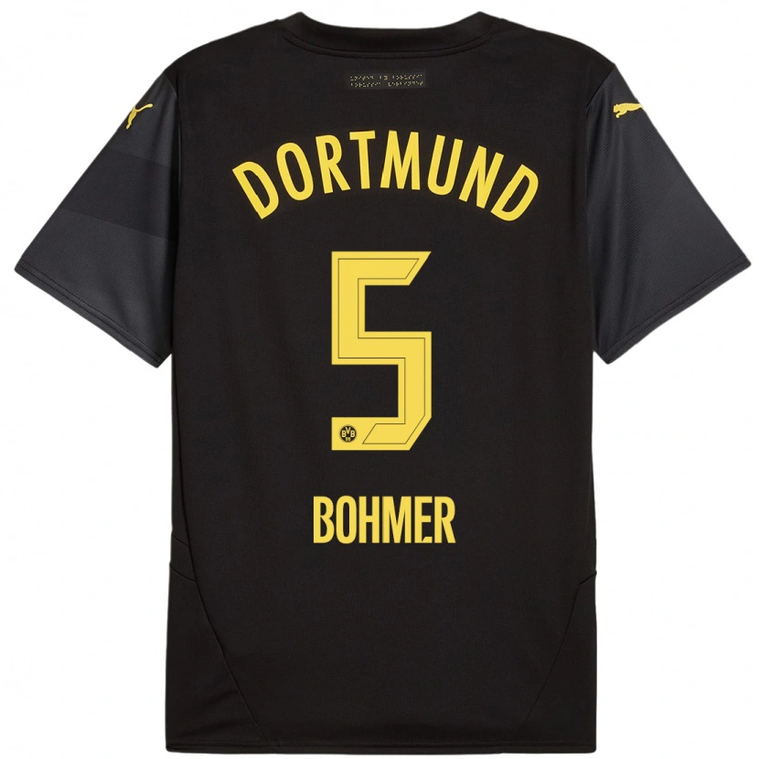 Danxen Kinder Tim Bohmer #5 Schwarz Gelb Auswärtstrikot Trikot 2024/25 T-Shirt Schweiz