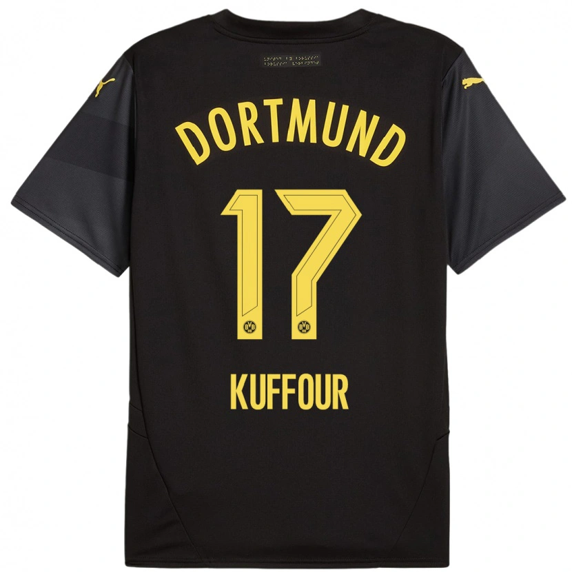 Danxen Kinder Lloyd-Addo Kuffour #17 Schwarz Gelb Auswärtstrikot Trikot 2024/25 T-Shirt Schweiz