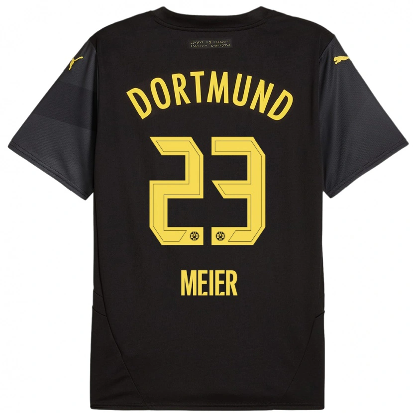 Danxen Kinder Maximilian Meier #23 Schwarz Gelb Auswärtstrikot Trikot 2024/25 T-Shirt Schweiz