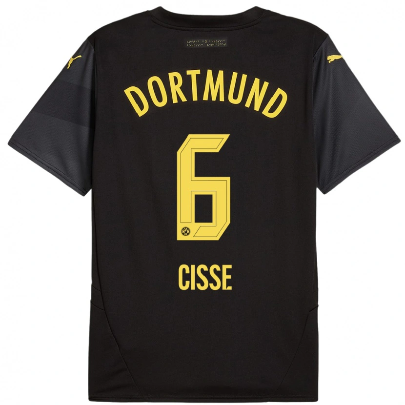 Danxen Kinder Faroukou Cisse #6 Schwarz Gelb Auswärtstrikot Trikot 2024/25 T-Shirt Schweiz