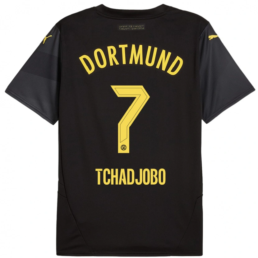 Danxen Kinder Dia Tchadjobo #7 Schwarz Gelb Auswärtstrikot Trikot 2024/25 T-Shirt Schweiz