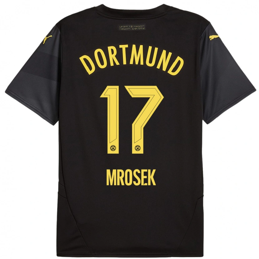 Danxen Kinder Noah Mrosek #17 Schwarz Gelb Auswärtstrikot Trikot 2024/25 T-Shirt Schweiz