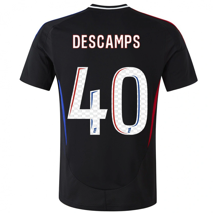 Danxen Kinder Rémy Descamps #40 Schwarz Auswärtstrikot Trikot 2024/25 T-Shirt Schweiz