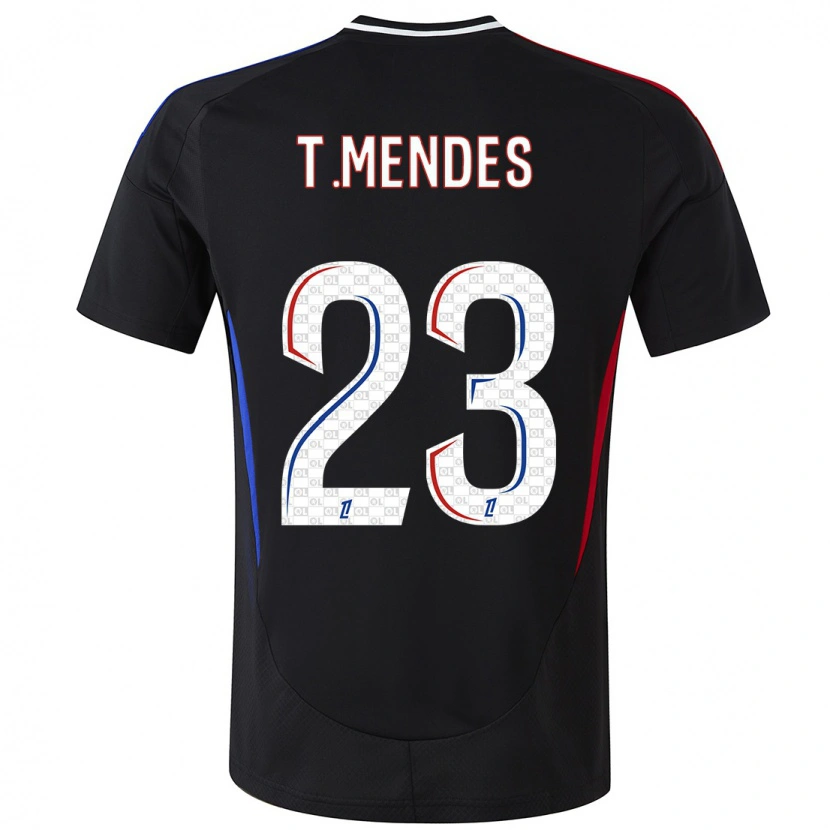 Danxen Kinder Thiago Mendes #23 Schwarz Auswärtstrikot Trikot 2024/25 T-Shirt Schweiz