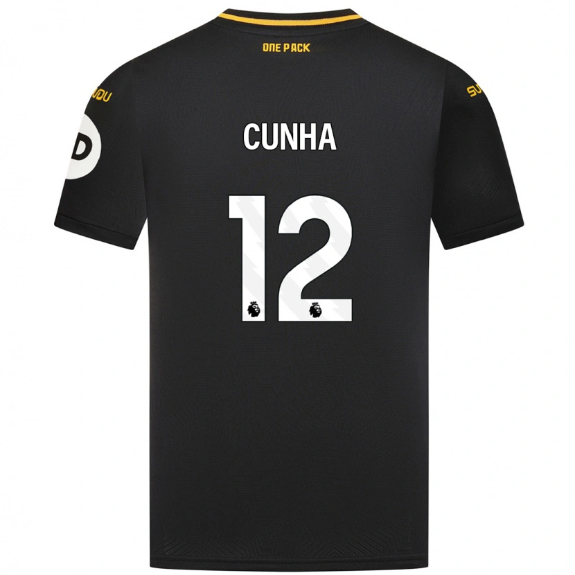 Danxen Kinder Matheus Cunha #12 Schwarz Auswärtstrikot Trikot 2024/25 T-Shirt Schweiz