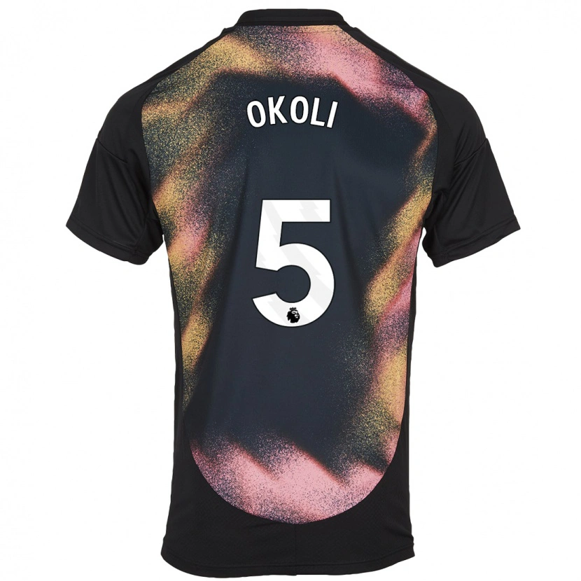 Danxen Kinder Caleb Okoli #5 Schwarz Weiß Auswärtstrikot Trikot 2024/25 T-Shirt Schweiz