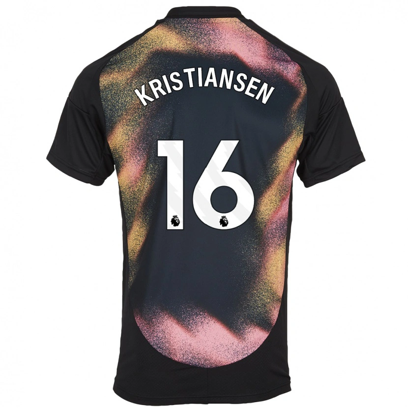 Danxen Kinder Victor Kristiansen #16 Schwarz Weiß Auswärtstrikot Trikot 2024/25 T-Shirt Schweiz