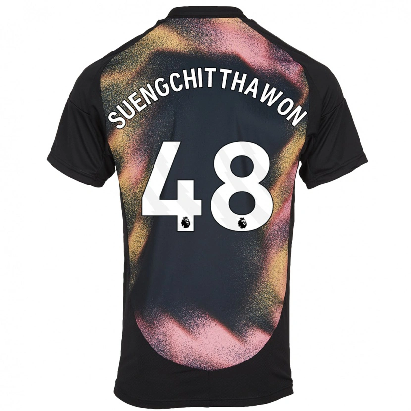 Danxen Kinder Thanawat Suengchitthawon #48 Schwarz Weiß Auswärtstrikot Trikot 2024/25 T-Shirt Schweiz