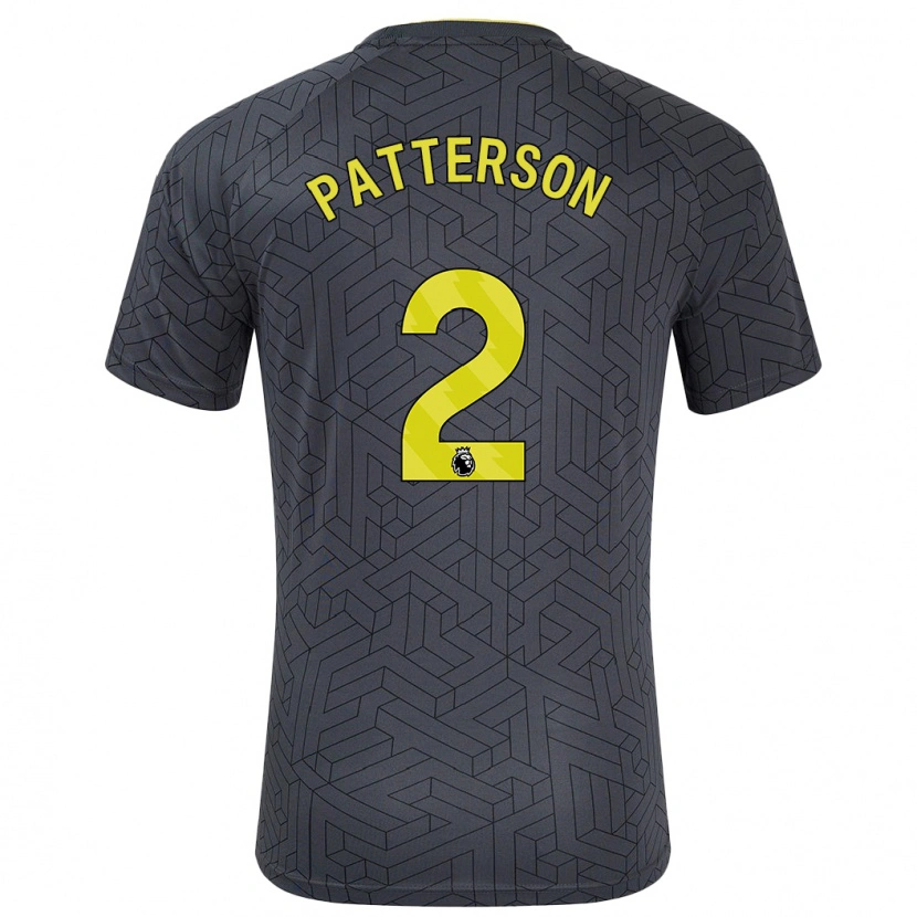 Danxen Kinder Nathan Patterson #2 Schwarz Gelb Auswärtstrikot Trikot 2024/25 T-Shirt Schweiz