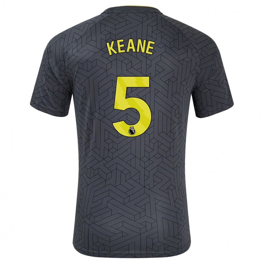 Danxen Kinder Michael Keane #5 Schwarz Gelb Auswärtstrikot Trikot 2024/25 T-Shirt Schweiz