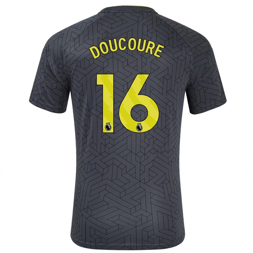 Danxen Kinder Abdoulaye Doucouré #16 Schwarz Gelb Auswärtstrikot Trikot 2024/25 T-Shirt Schweiz