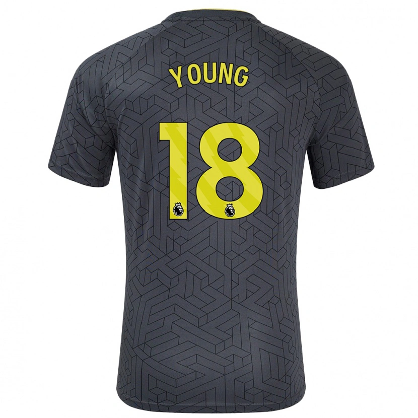 Danxen Kinder Ashley Young #18 Schwarz Gelb Auswärtstrikot Trikot 2024/25 T-Shirt Schweiz