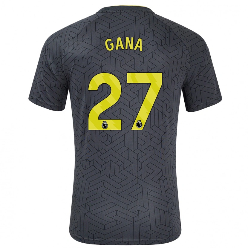 Danxen Kinder Idrissa Gueye #27 Schwarz Gelb Auswärtstrikot Trikot 2024/25 T-Shirt Schweiz