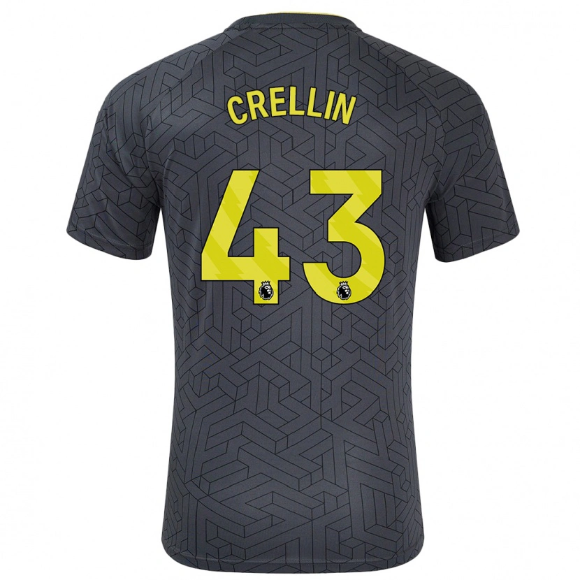 Danxen Kinder Billy Crellin #43 Schwarz Gelb Auswärtstrikot Trikot 2024/25 T-Shirt Schweiz