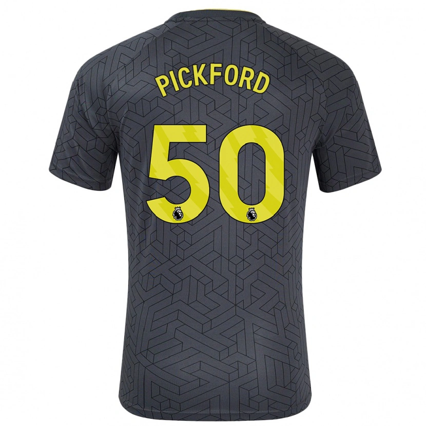 Danxen Kinder George Pickford #50 Schwarz Gelb Auswärtstrikot Trikot 2024/25 T-Shirt Schweiz