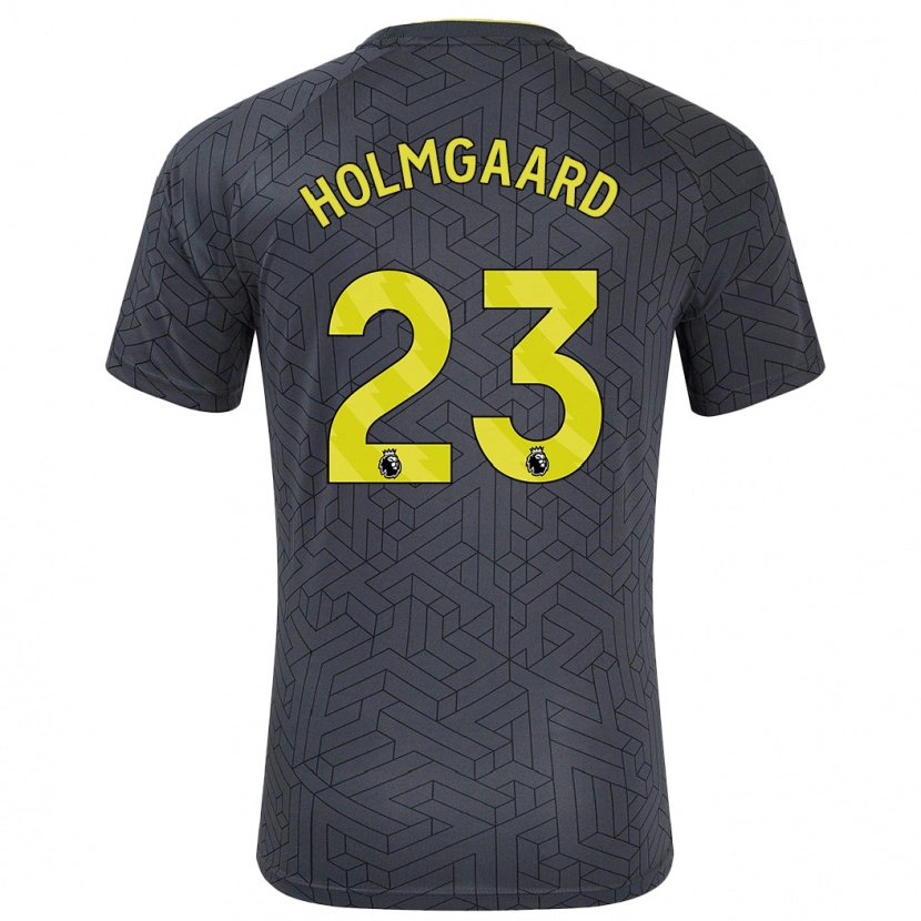 Danxen Kinder Sara Holmgaard #23 Schwarz Gelb Auswärtstrikot Trikot 2024/25 T-Shirt Schweiz