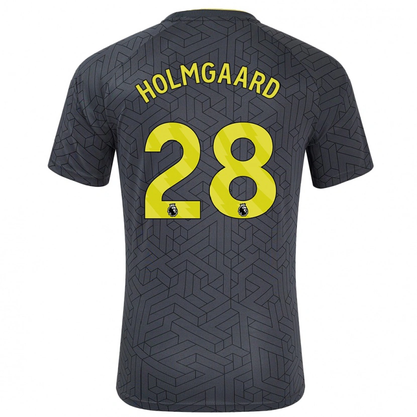 Danxen Kinder Karen Holmgaard #28 Schwarz Gelb Auswärtstrikot Trikot 2024/25 T-Shirt Schweiz