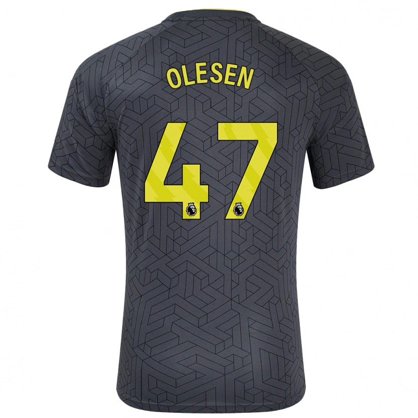 Danxen Kinder Karoline Olesen #47 Schwarz Gelb Auswärtstrikot Trikot 2024/25 T-Shirt Schweiz