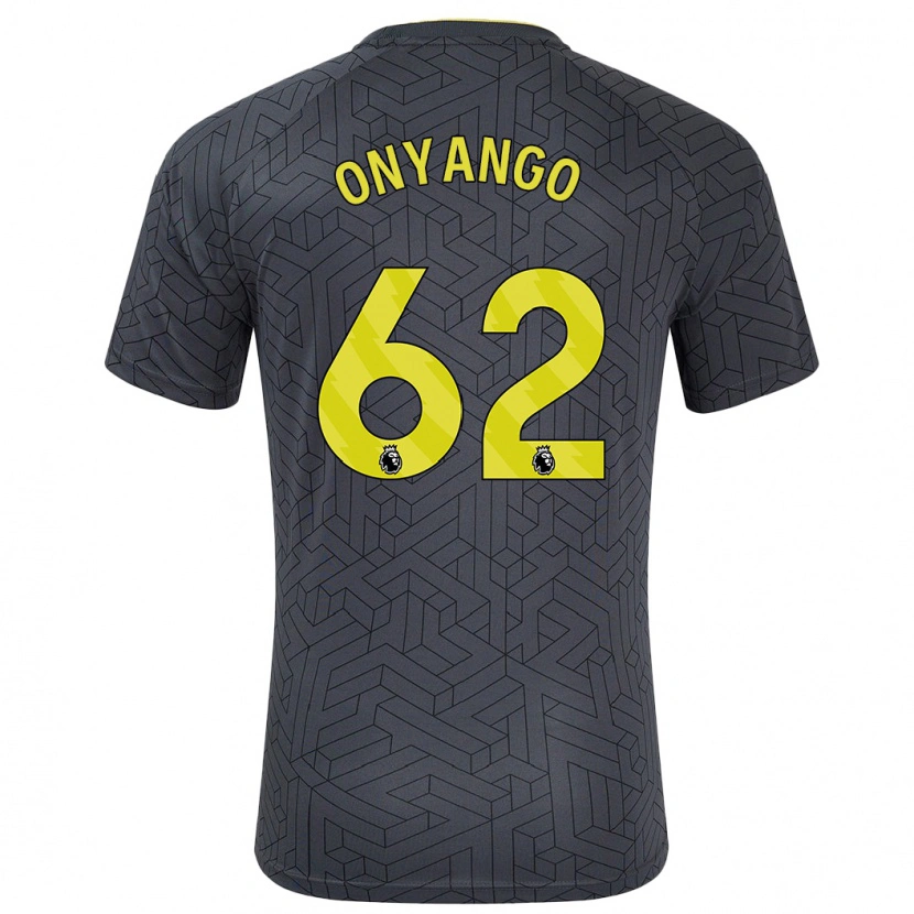 Danxen Kinder Tyler Onyango #62 Schwarz Gelb Auswärtstrikot Trikot 2024/25 T-Shirt Schweiz