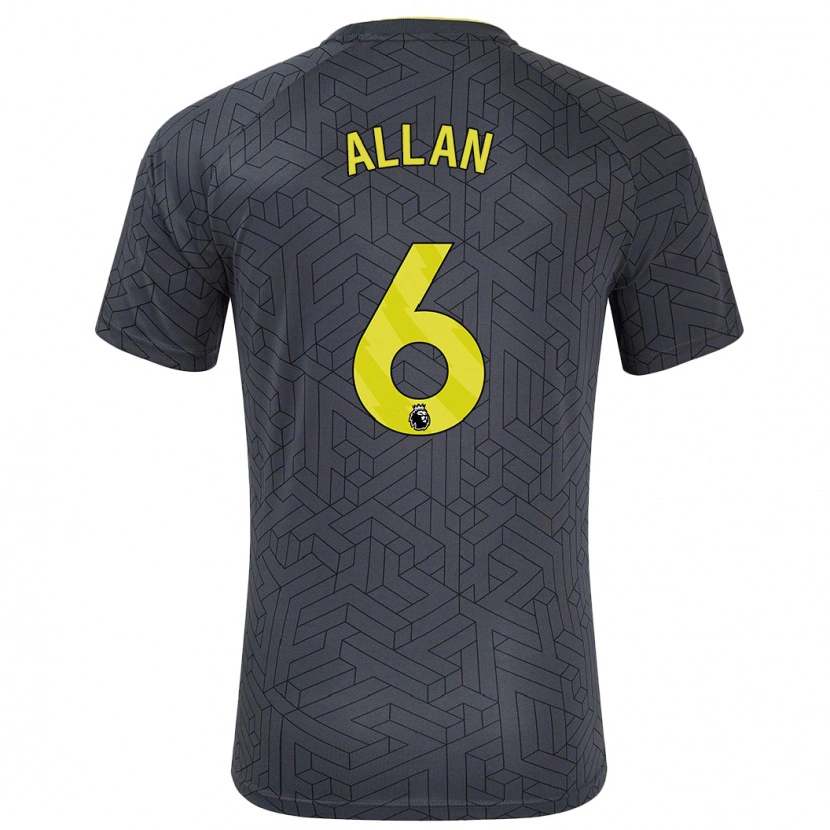 Danxen Kinder Allan #6 Schwarz Gelb Auswärtstrikot Trikot 2024/25 T-Shirt Schweiz